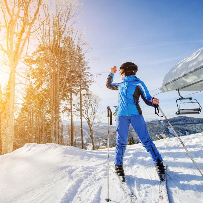 Vrouw-wintersport